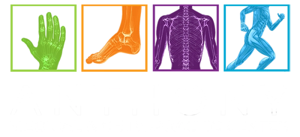 Anthony Medical & Chiropractic Center logo with white words.