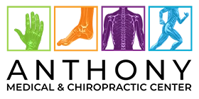 Anthony Medical & Chiropractic Center logo with black words.